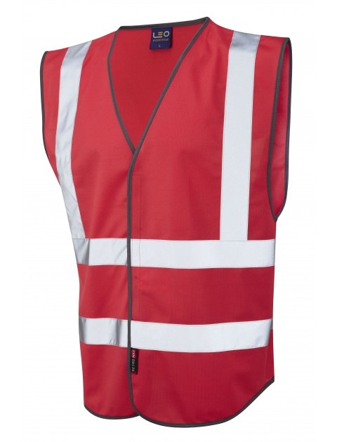 Leo Pilton Reflective Waistcoat - Red Clothing